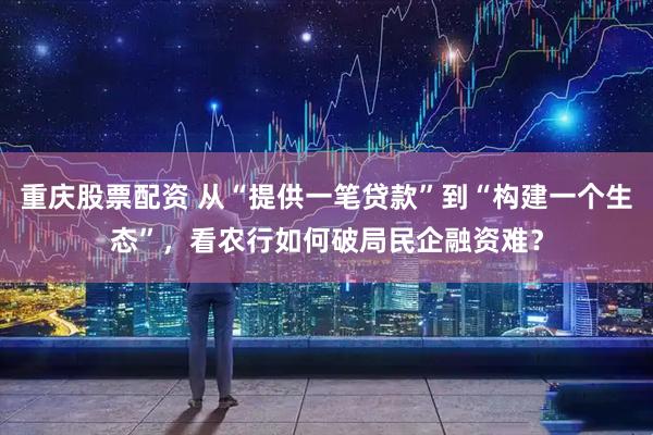 重庆股票配资 从“提供一笔贷款”到“构建一个生态”，看农行如何破局民企融资难？